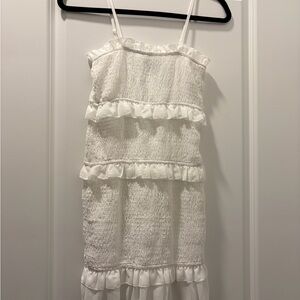 Nasty Gal White Ruffle Mini Dress